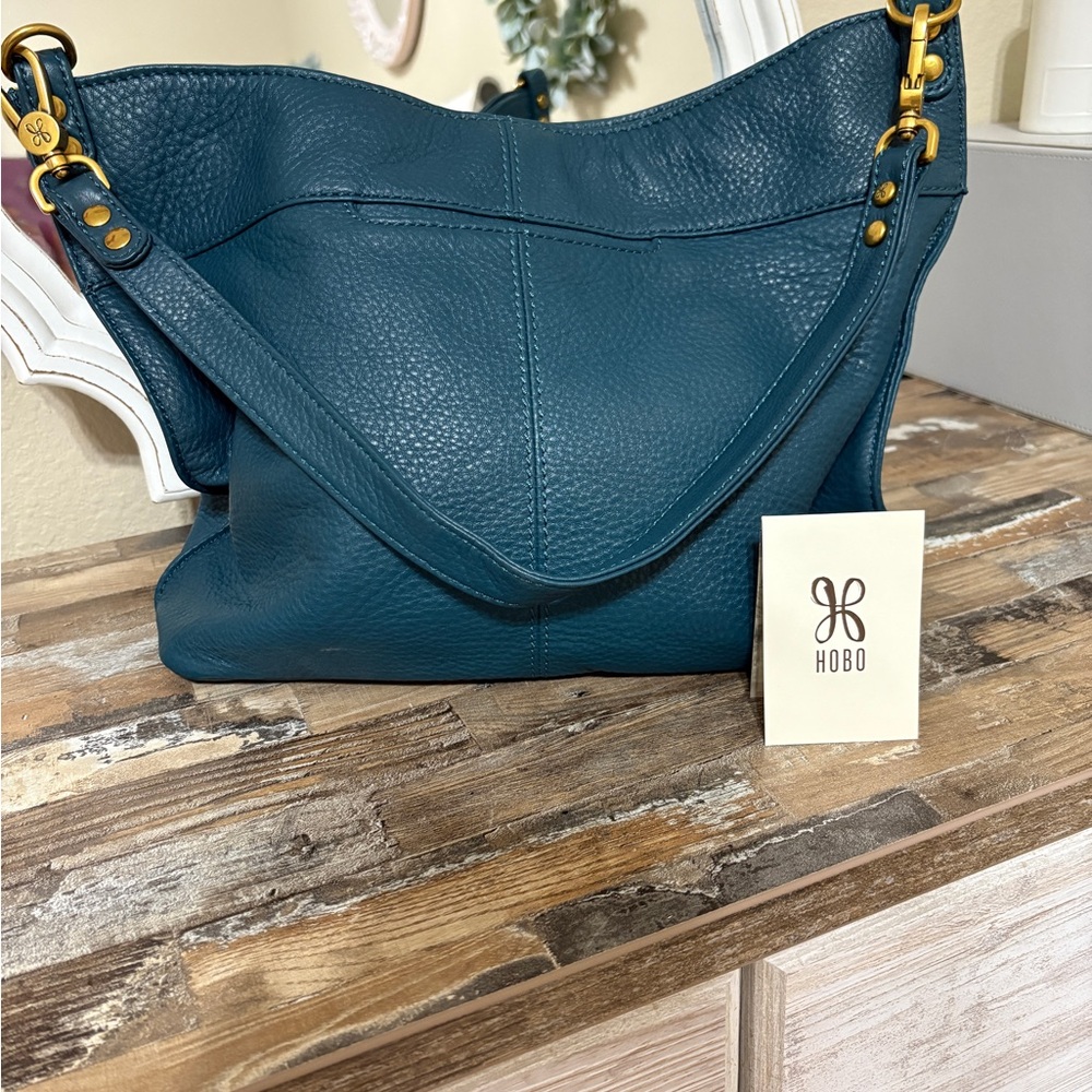 HOBO Teal Leather Hobo Bag